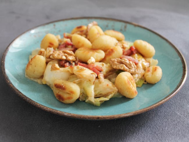 Gnocchi et fondue de poireau