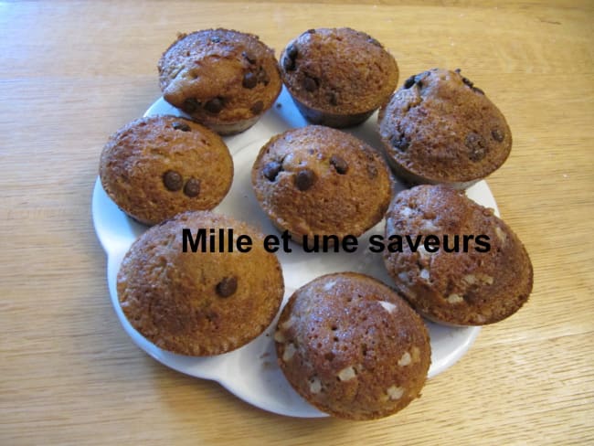 Muffin perles de sucre, muffin pépites de chocolat