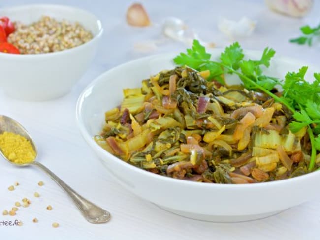 Des feuilles de blettes au curry