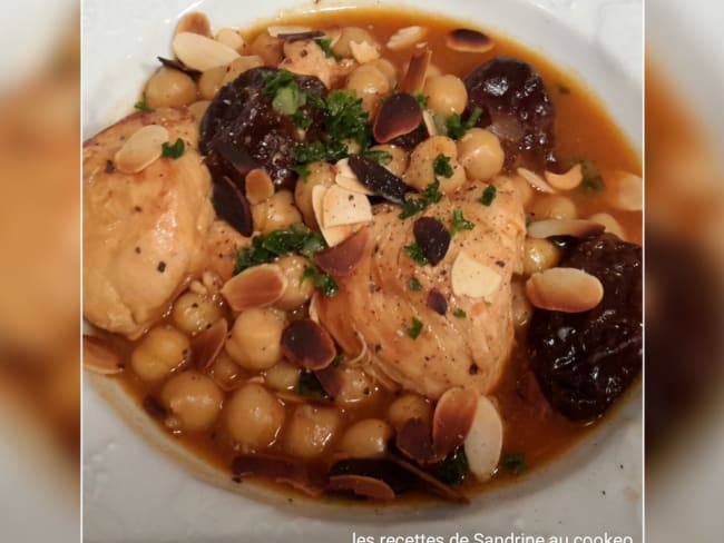 Poulet aux pruneaux et amandes façon tajine au cookeo