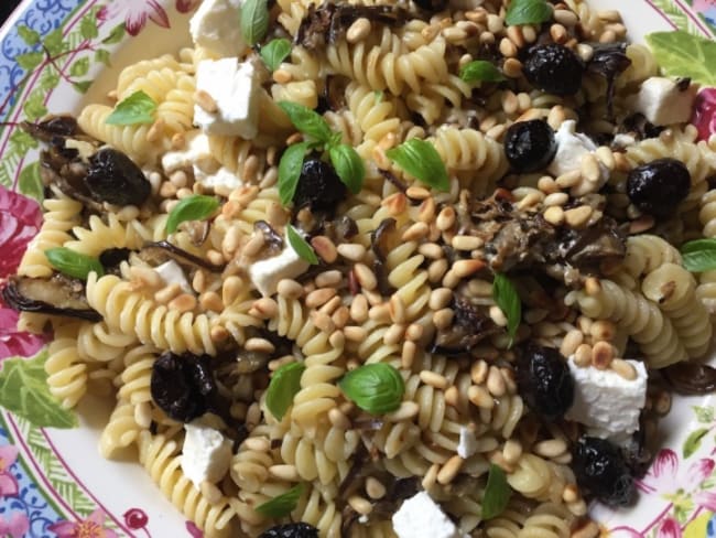 Fusilli aubergines feta