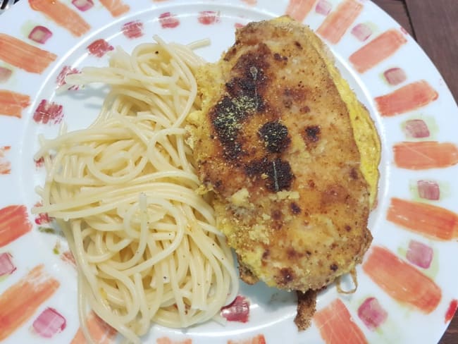 Escalopes de poulet panées