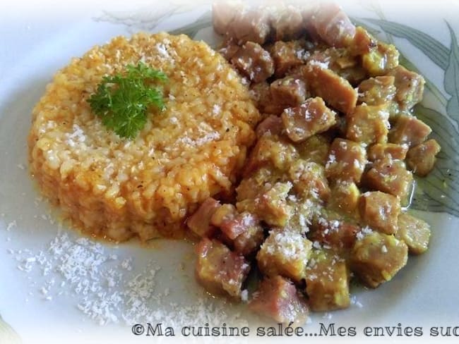 Petits dés curry coco et riz curry rapide