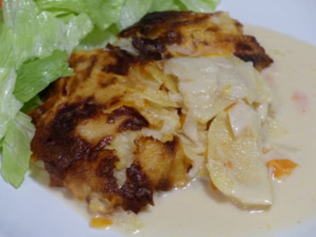 Gratin dauphinois pomme de terre topinambour et carotte