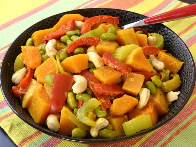 Curry de courge butternut et autres légumes 