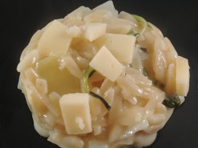 Orzo comme un risotto à la tomme de Savoie et épinard