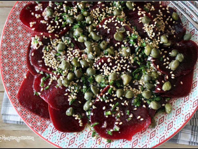 Carpaccio de betteraves à la sicilienne