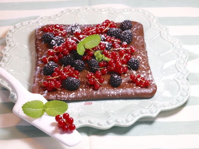 Carré au chocolat menthe et fruits rouges