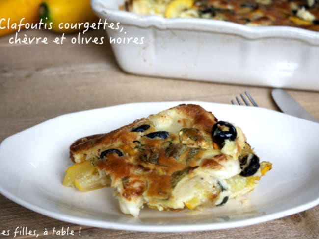 Clafoutis de courgettes au chèvre et aux olives noires