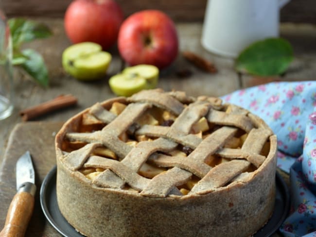 Tarte aux pommes, sirop d'érable et cannelle