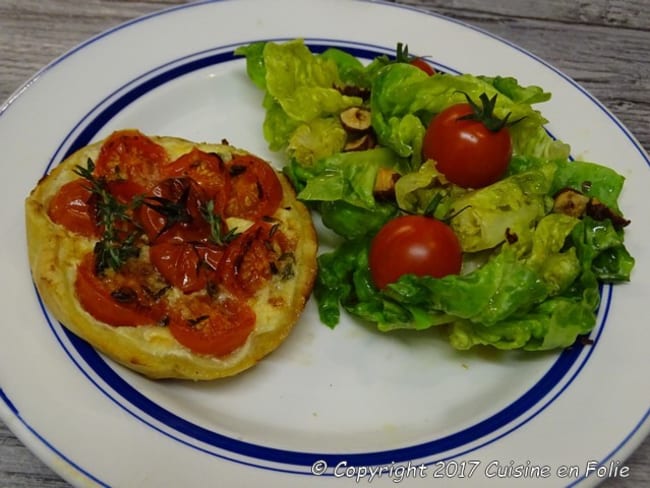 Tartelettes sablée aux tomates cerises et pavé du Larzac