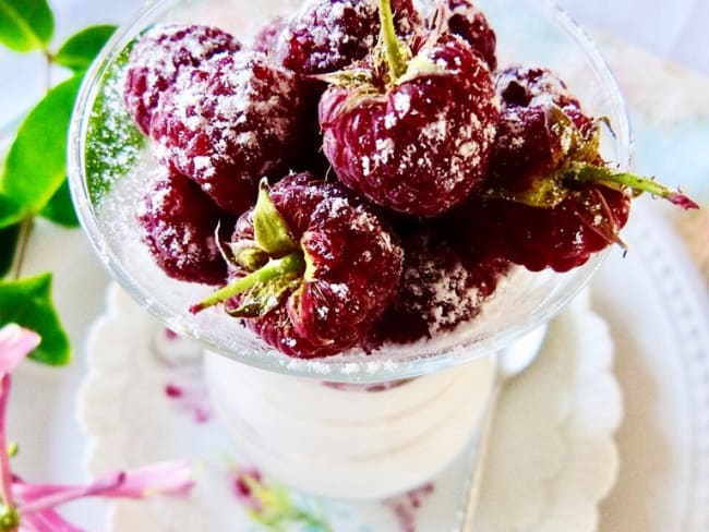 Mousse de sirop de framboises