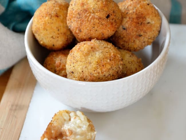 Croquettes de riz au lait, coeur au carambar