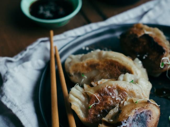 Dumplings aux champignons, figues, Gorgonzola et noix