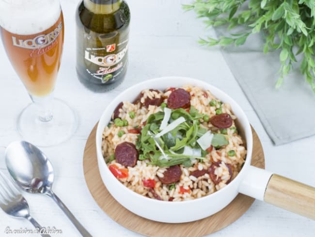 Risotto au chorizo à la bière