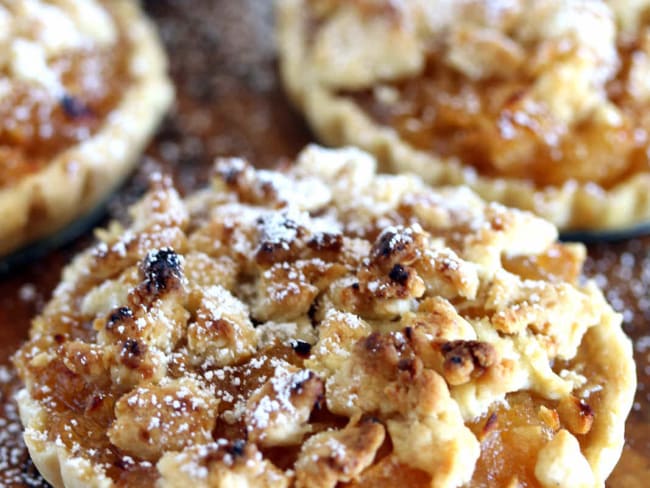 Tartelettes aux pommes, cannelle et crumble