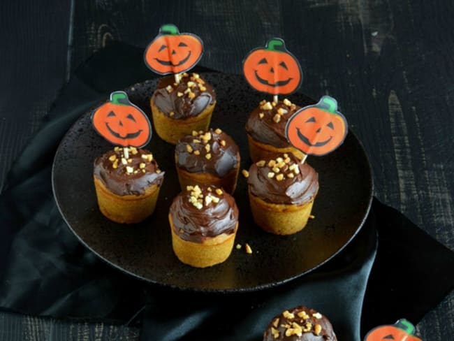 Cupcakes au potiron et au chocolat pour Halloween