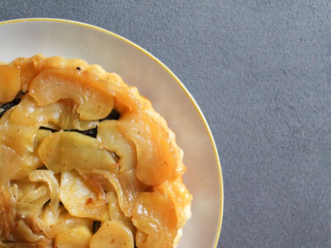 Tarte tatin au boudin noir et aux pommes