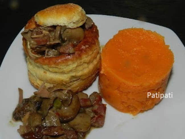 Vol au vent au pintadeau et aux champignons des bois