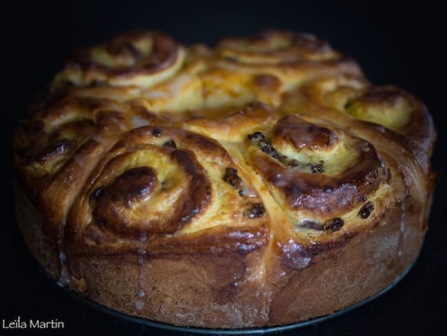 Chinois à la crème pâtissière et aux raisins secs