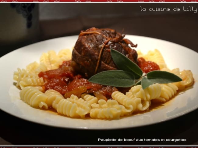 Paupiettes de boeuf aux tomates et courgette