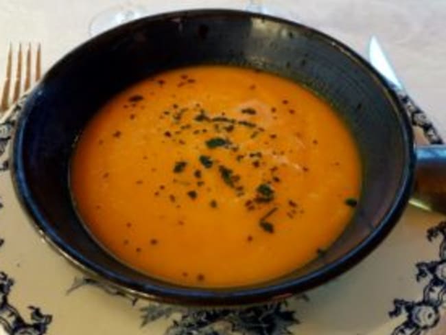 Soupe carottes, orange, gingembre