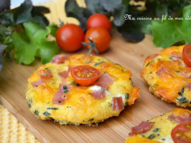 Toast-omelettes au jambon, gruyère et cheddar