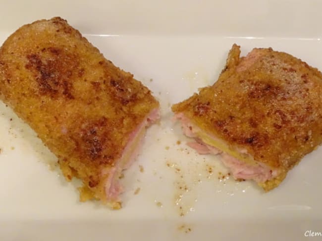 Roulé de jambon et fromage pané