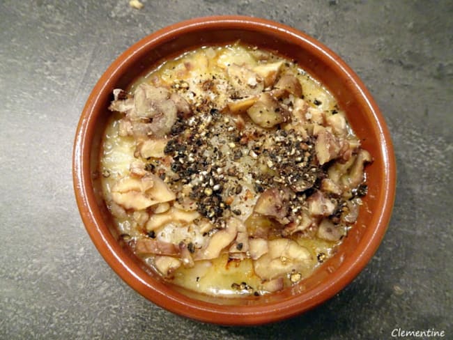 Gratin d'oignons doux des Cévennes au parmesan et châtaignes d'Alain Passard