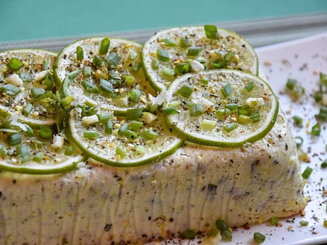 Terrine d'asperges, citron vert, menthe et sumac