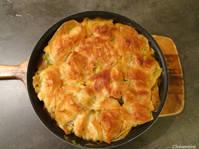 Pie croustillant de légumes au curry et à la pâte filo