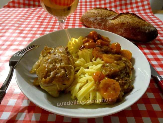 Paupiettes de veau aux carottes épicées et poiré