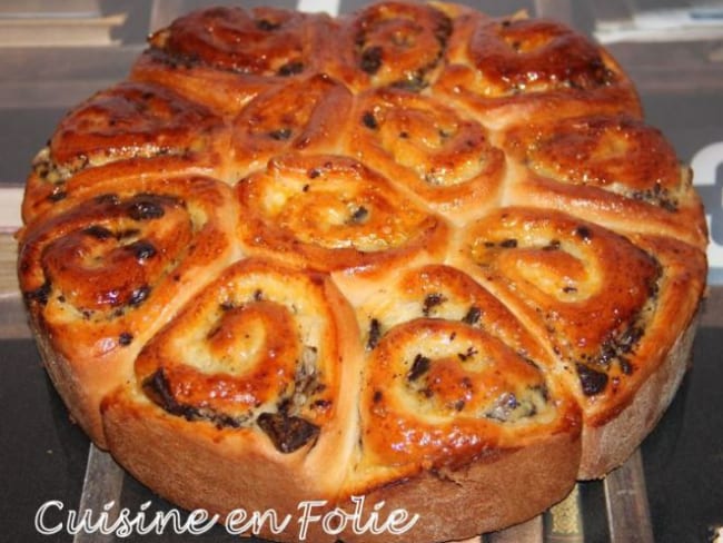 Chinois au chocolat : une brioche crème pâtissière et chocolat