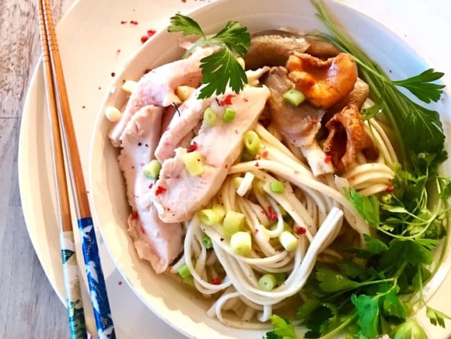 Soupe chinoise au poulet à ma façon