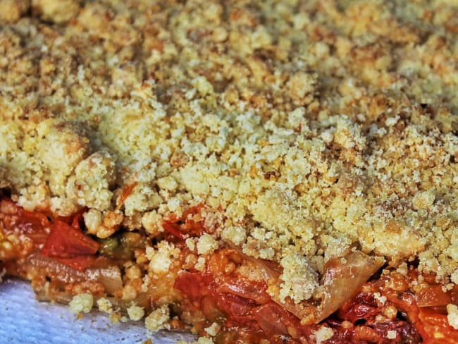 Crumble de tomates au Parmesan