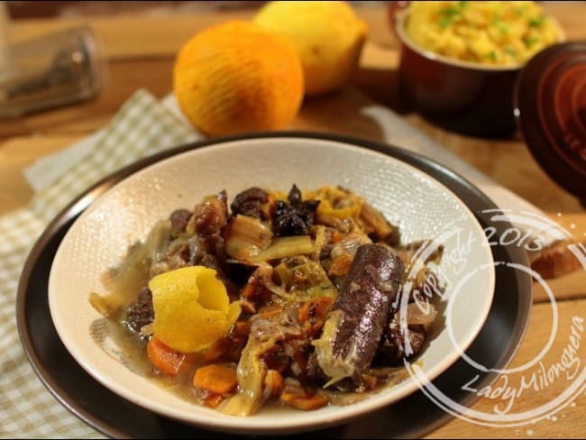 Daube de boeuf au vin rouge et aux épices