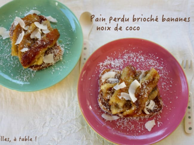 Pain perdu au lait de coco et à la banane