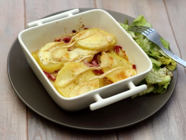 Tartiflette légère au bacon et merzer