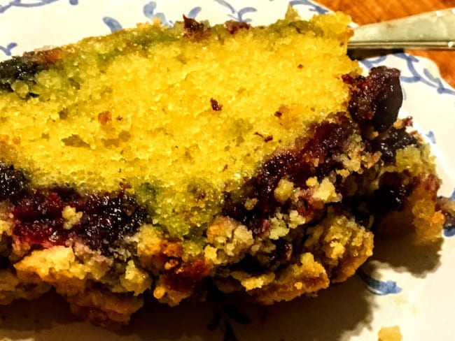 Crumble cake aux myrtilles