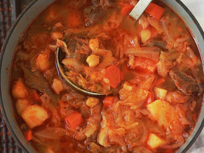 Soupe aux choux et légumes algérienne