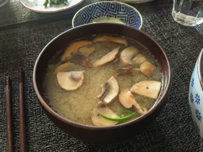 Soupe miso aux champignons