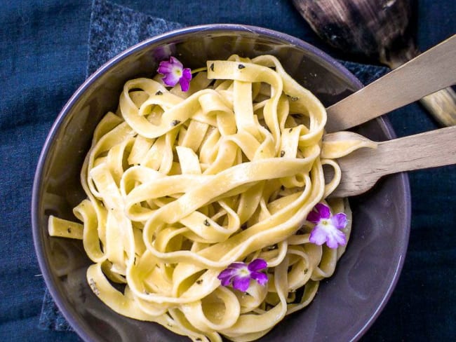 Tagliatelles au citron et crème de romarin