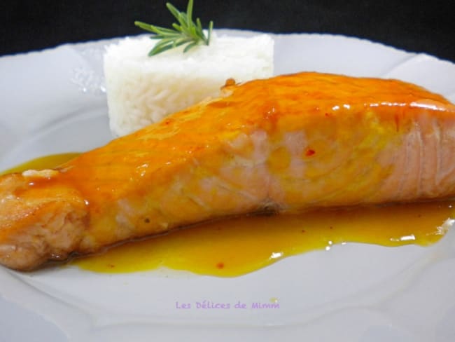 Filets de saumon au caramel d’orange