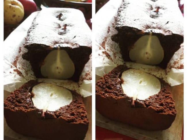 Gâteau au chocolat et poires