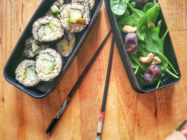 Lunchbox de maki vegan