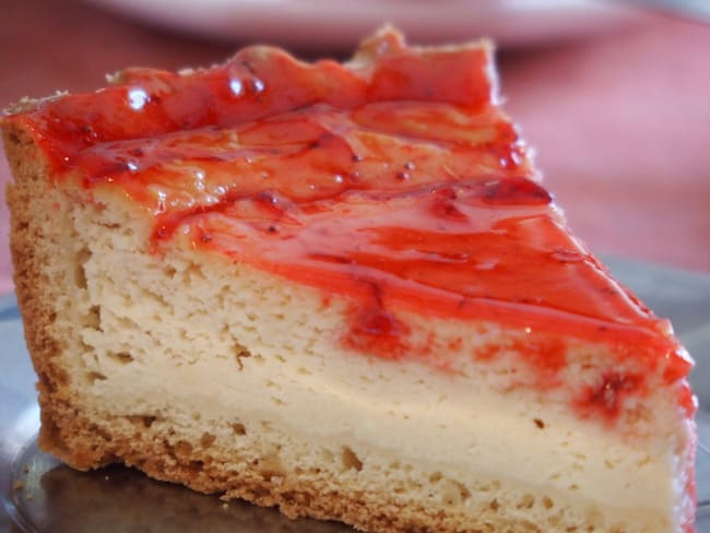 Tarta de requeson con frutillas : un cheesecake de Bolivie