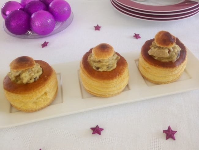 Bouchées feuilletées au boudin blanc et champignons