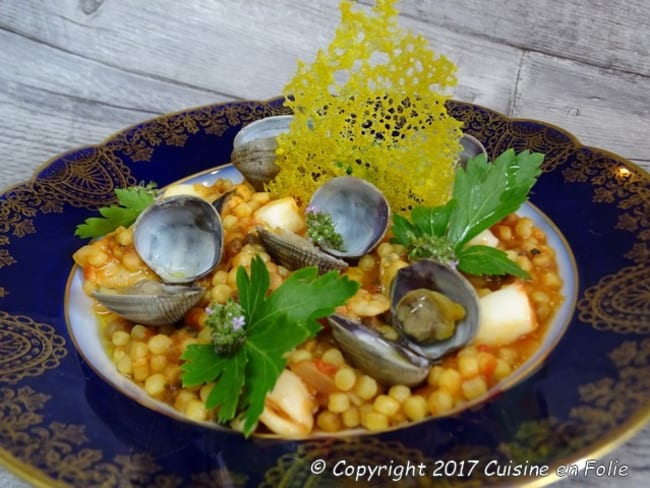 Fregola sardes aux fruits de mer et palourdes