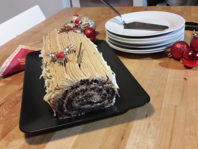 Bûche de Noël au chocolat et café