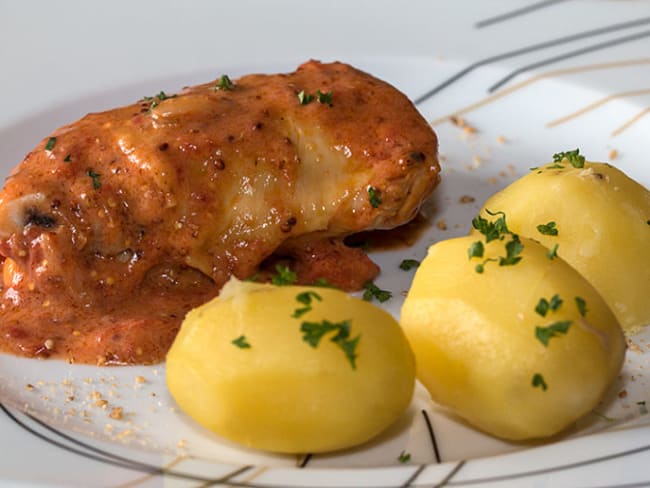 Poulet au vinaigre à la Lyonnaise